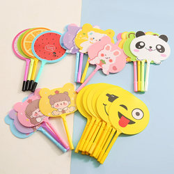 Creative Cartoon Fan Pen, Cute Learning Stationery, Fan-Shaped Ballpoint Pen, Fan-Shaped Advertising Pen, Student Prize Gift