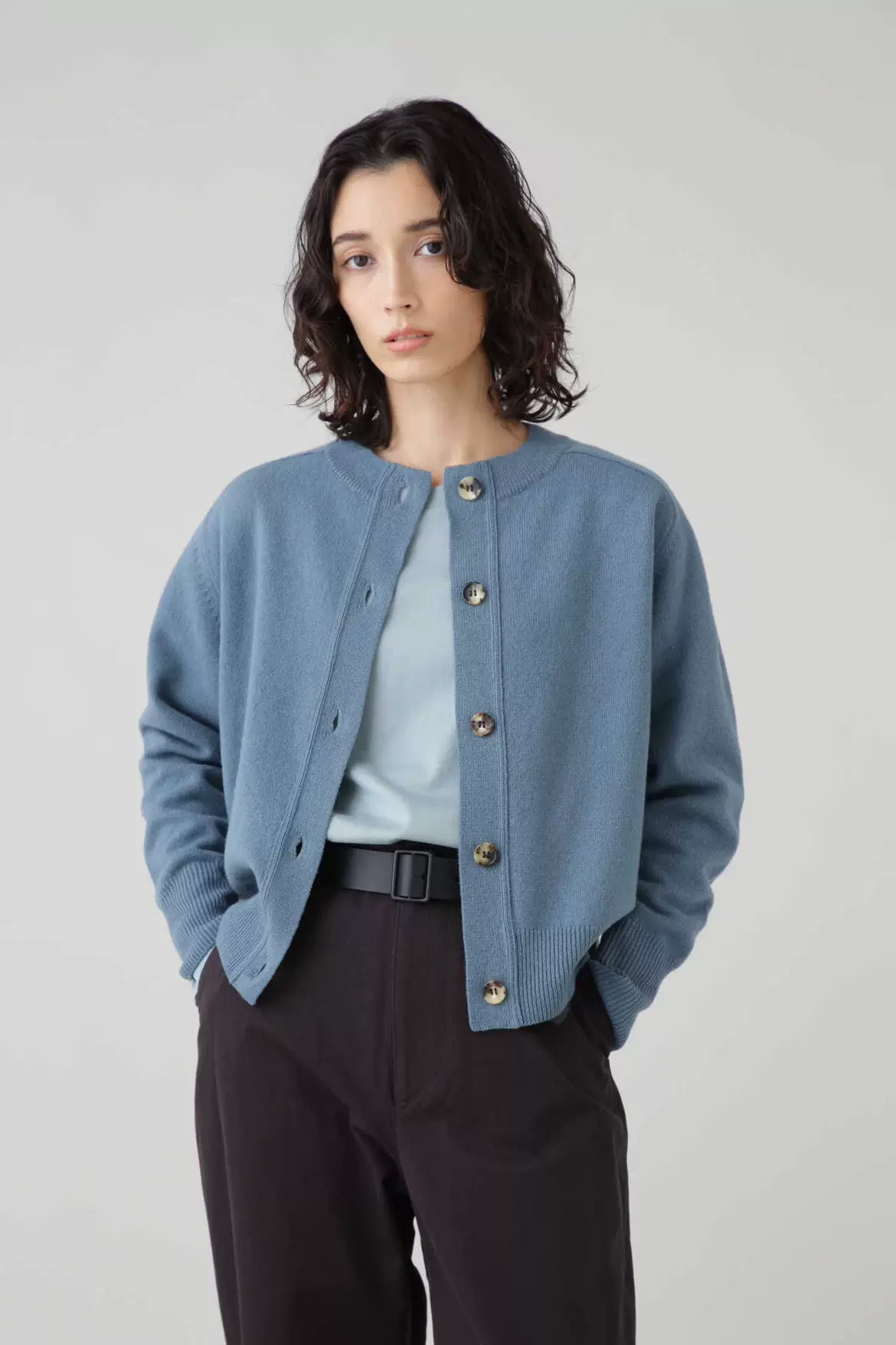 折日本代购22AW MARGARET HOWELL LAMBSWOOL COTTON 棉毛开衫-Taobao