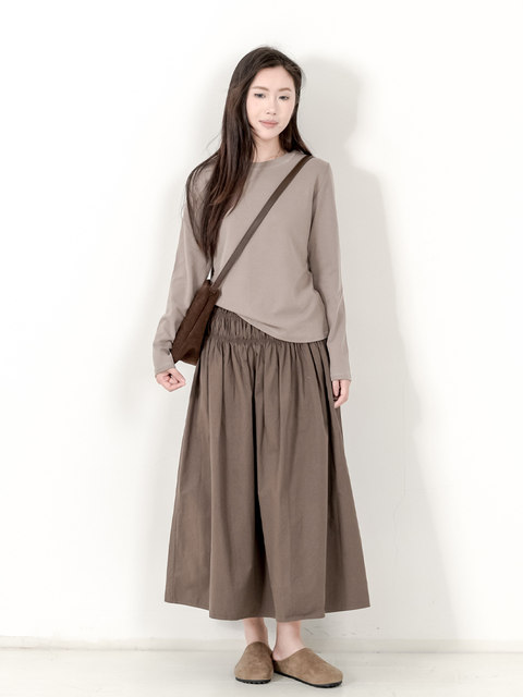 KNgs Autumn simple solid color retro versatile round neck inner long ...