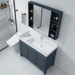 Space aluminum bathroom cabinet new bathroom hand wash basin cabinet combination balcony laundry cabinet ceramic laundry basin