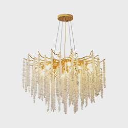 New light luxury crystal chandelier French luxury dining room chandelier bedroom living room luxury tassel ice bar lamps