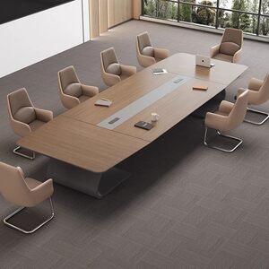 
Conference table, long table, simple modern table and chair combination, oval workbench negotiation training, large office furniture