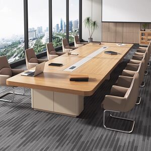 
Office furniture large conference table long table simple modern office desk strip conference room table chair combination rounded corner