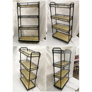 
Hot selling h wood wooden frame display rack furniture storage rack iron wood storage rack shopping mall supermarket shelf steel four-layer display