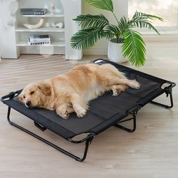 Summer dog camp bed, installation-free iron frame, breathable dog bed, universal for all seasons, removable and washable pet kennel for large dogs
