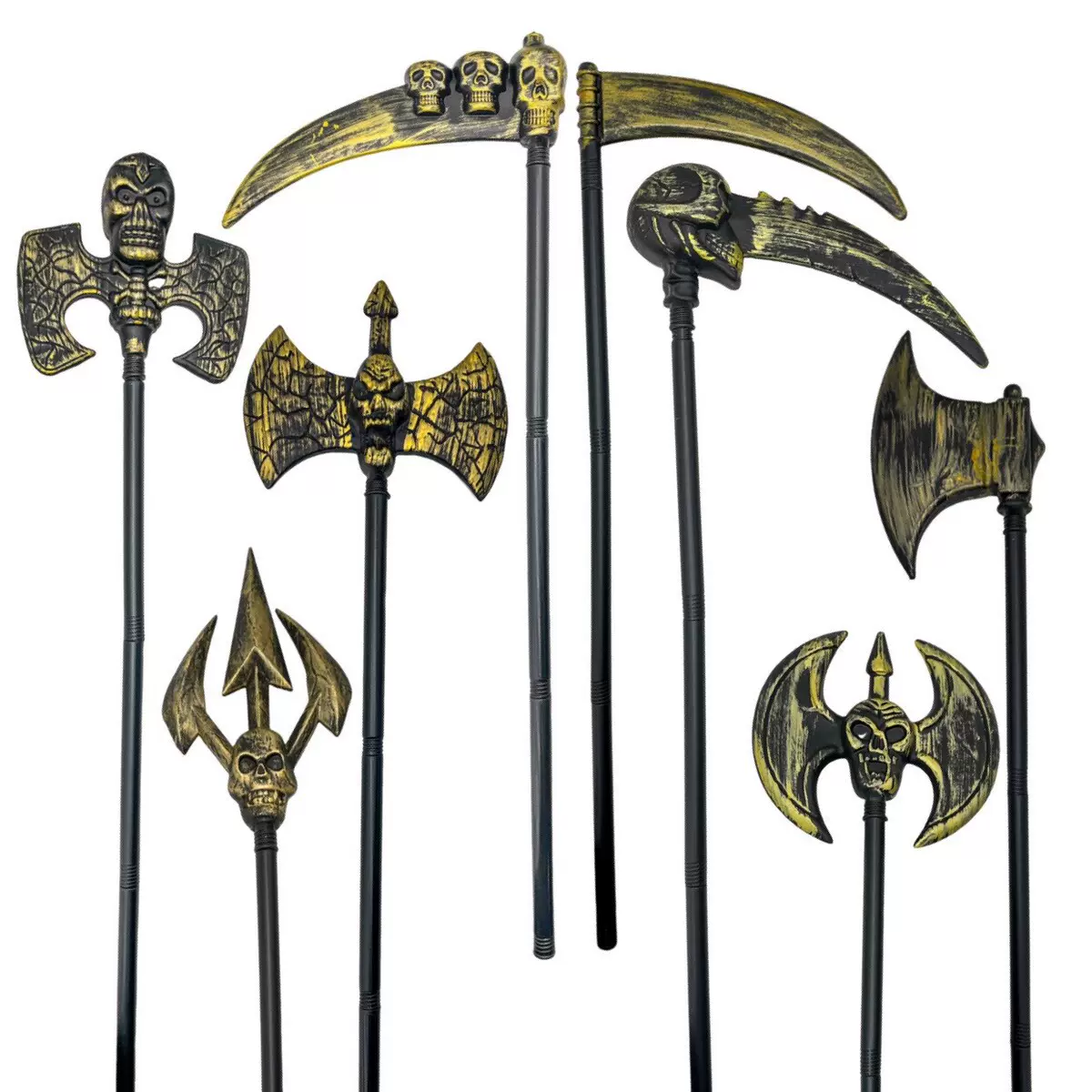 工厂万圣节玩具道具三段死神镰刀塑料吹塑仿古派对舞会大号