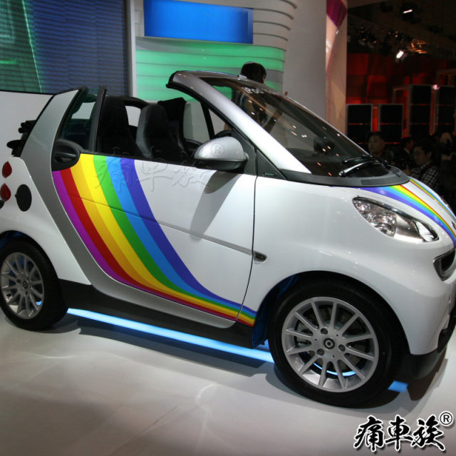 SMART Smart car sticker, pull flowers, new energy decoration modified car stickers rainbow body film coating
