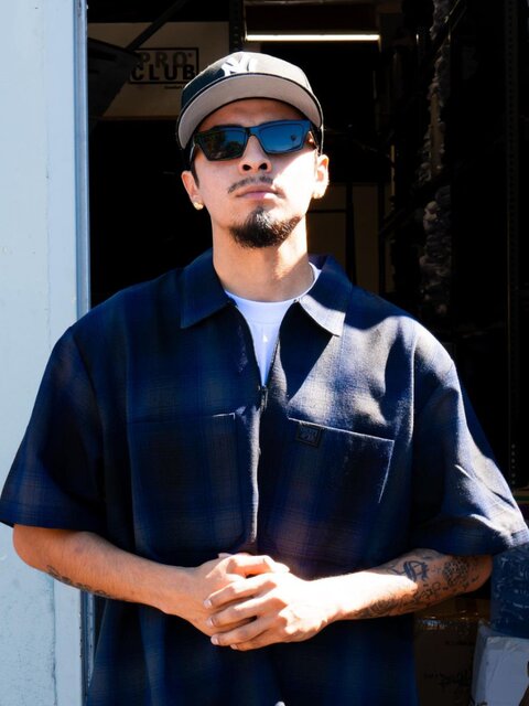 In Stock Fb County Checker Zip Shirt Chicano Plaid Half-Zip Short ...