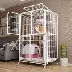 Cat Cage, Cat Villa, Household Two- or Three-Story Cat Nest, Large Cat House with Toilet, Cat Pet with Extra Large Free Space