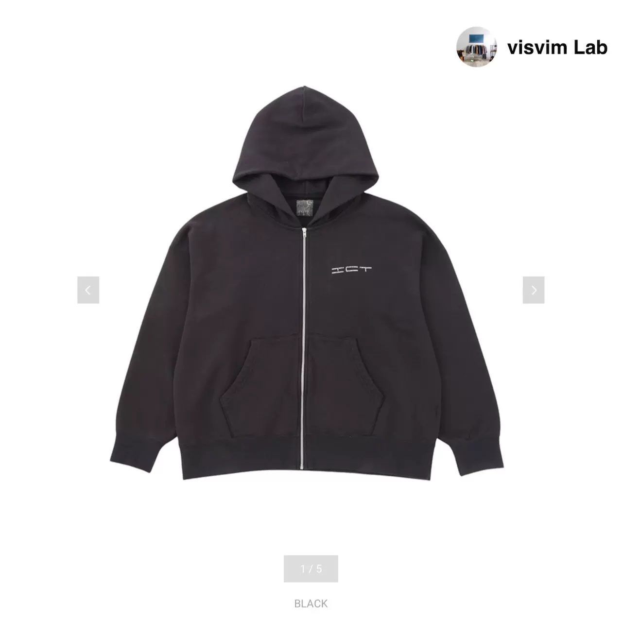 订购』visvim I.C.T. JUMBO SB HOODIE F.Z. 25款水洗拉链帽衫