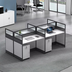 Staff Office Workstation Desk and Chair Set, Office Finance, Simple Modern Screen Partition, Booth Divider for 2-4 People