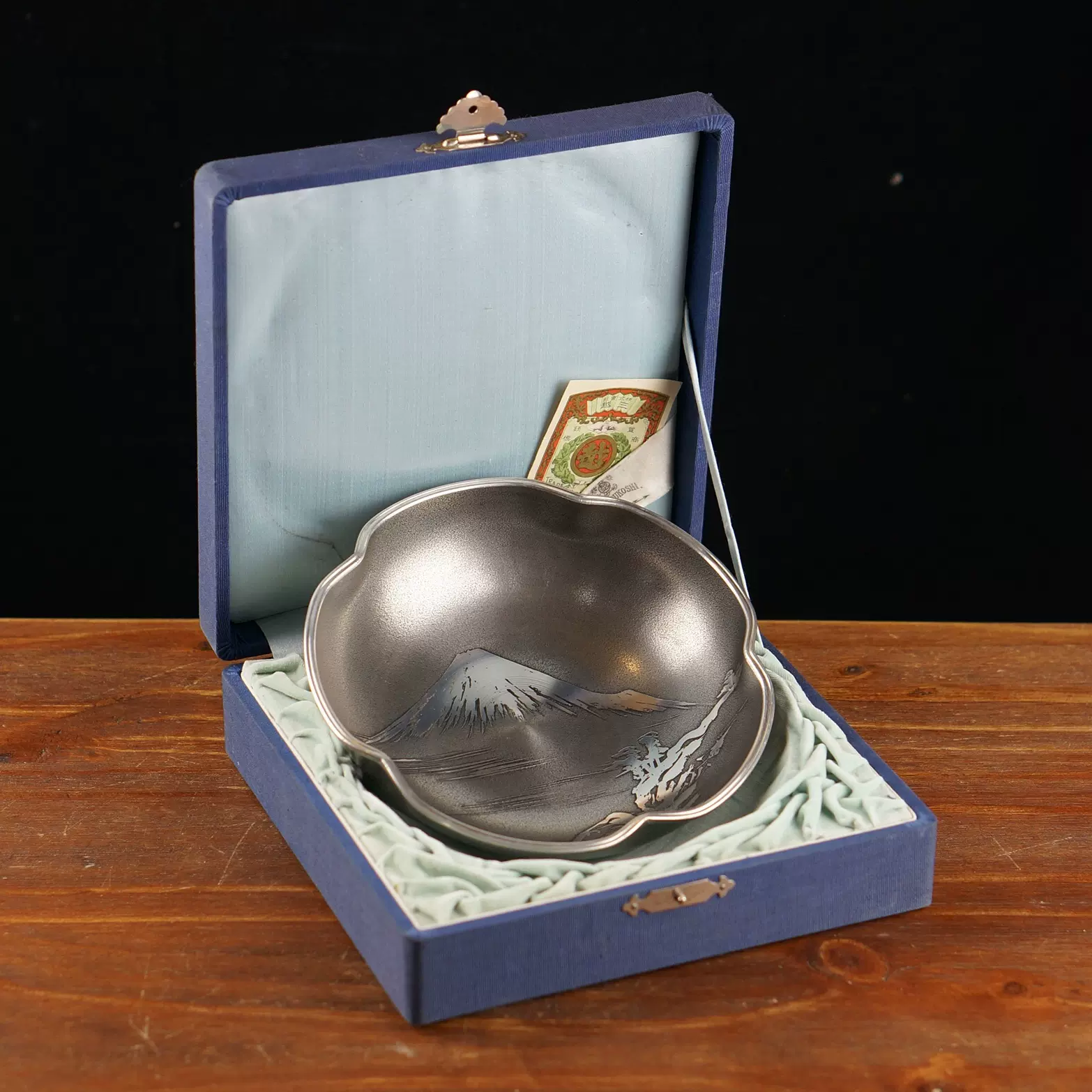 日本古锡茶叶罐老锡罐御锡屋天下一美作守茶入存茶罐茶仓锡斑