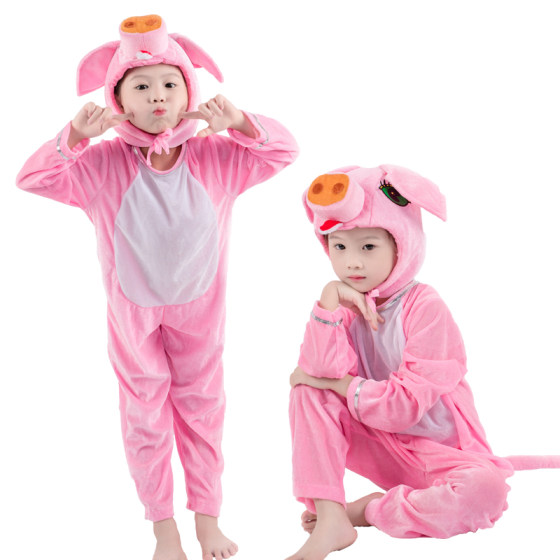 
Children's Animal Costumes for Children's Kindergarten Fairy Tale Drama Three Little Pigs Costumes Girls' Cute Dance Costumes for Parents and Children