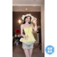 Sun Yaqiao summer sweet girlish style fashionable and versatile shell sequin lace denim skirt a line skirt
