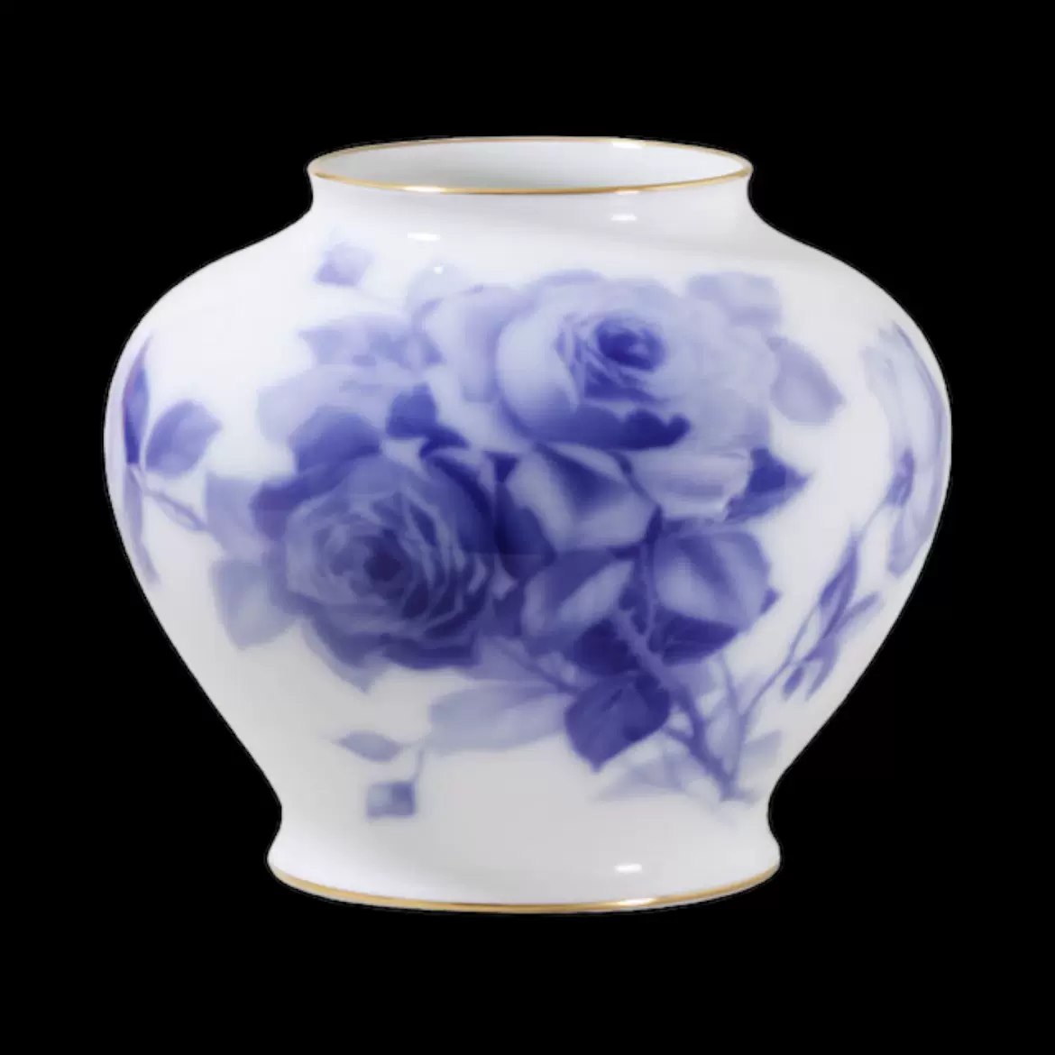 日本进口花瓶大仓陶园花瓶OKURA 20cm 绝版花色blue Rose-Taobao Singapore