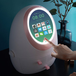 Internet-Famous Makeup Storage Box with Mirror, Tiktok Style, Dust-Proof Dressing Table Desktop Lipstick and Skincare Product Organizer