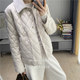 Self-restrained high-end wool collar quilted diamond lightweight cotton jacket with high-sensory cotton jacket with short jacket
