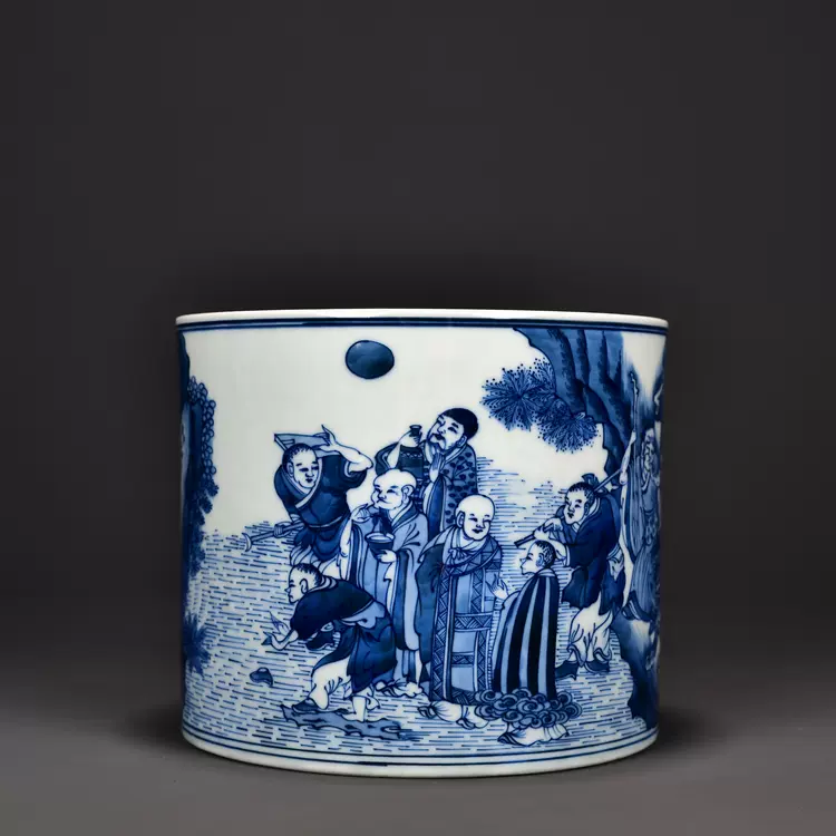 旧家蔵出　清国時代　大型 康熙青花瓷 逸品　陶器　置物 旧家蔵出 清国時代 大型 康熙青花瓷 逸品 陶器 置物 旧家蔵出 清国時代