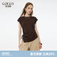 Gloria knitted top for women in summer fashion 2025 new unique brown slim sleeveless shirt T-shirt