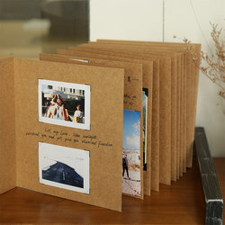 Accordion Foldable Photo Album, Kraft Paper Scrapbook, 3D Book DIY Handmade LAOSHU Gift Commemorative Album