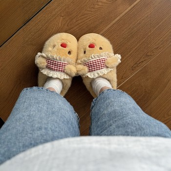 
Cartoon butter bear cotton slippers for women to keep warm at home