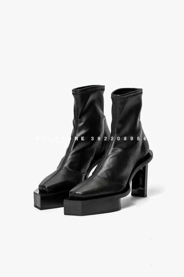 Sssstore 代购1017 Alyx 9sm 弹性合成皮革女士几何高跟靴 Taobao