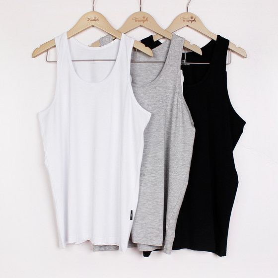 
2-pack clearance Yishangjie men's pure cotton sleeveless vest solid color round neck breathable sweat-absorbent bottoming shirt B53108