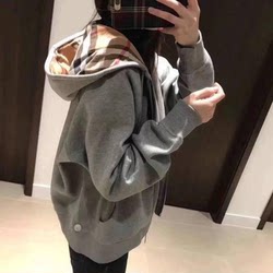 2025 Spring and Autumn High-End Classic Pure Cotton Hooded Sweatshirt Thickened Loose Embroidered Zipper Cardigan Unisex Casual Jacket