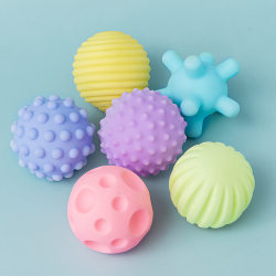 Infant and Toddler Toys Floating Hand-Grab Ball Tactile Sensory Massage Ball Squeaky Sound Baby Bath Water Ball