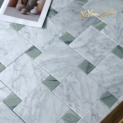 Cafe Restaurant Entrance Non-Slip Floor Tiles Villa Courtyard Balcony Tiles Bathroom Handmade Stone Mosaic