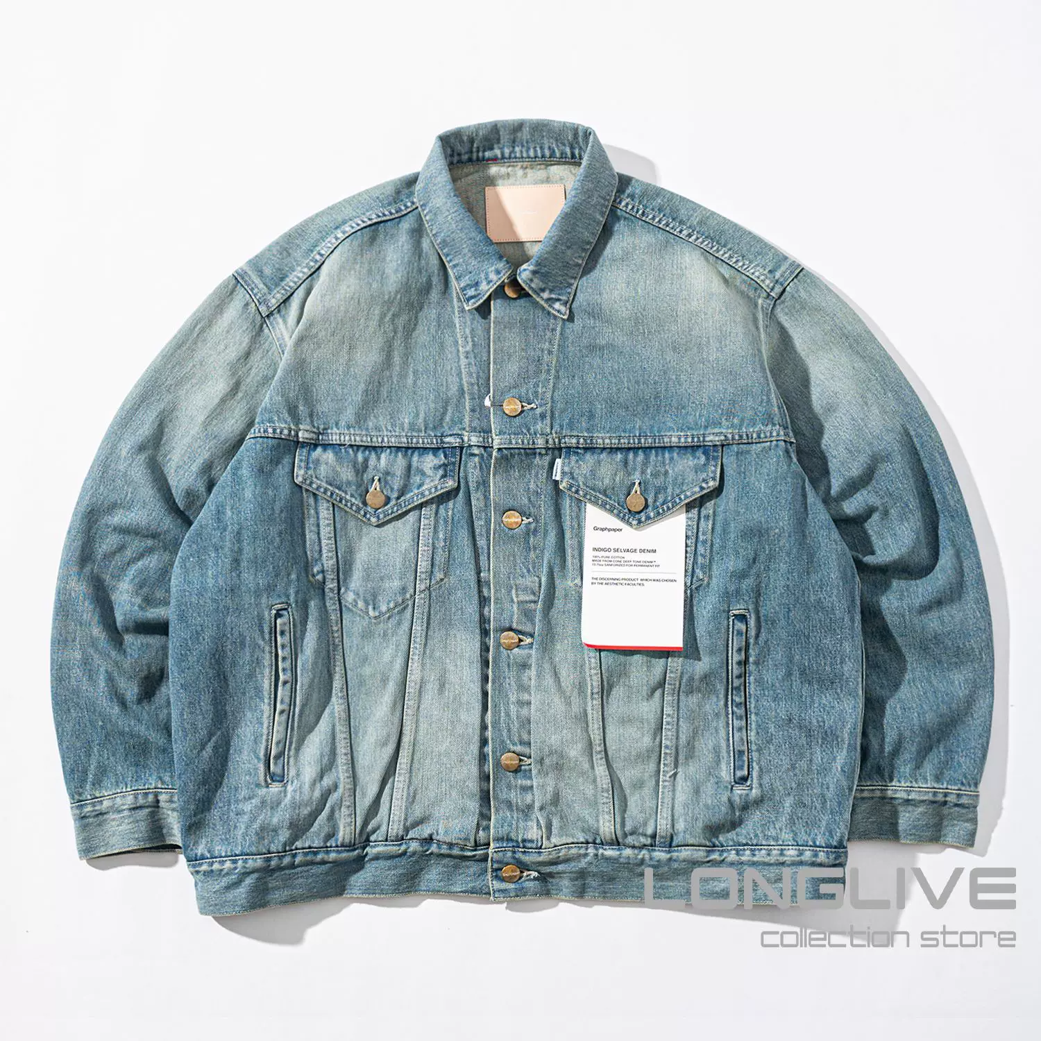 现货Graphpaper Denim Trucker Jacket日本制水洗牛仔夹克23AW-Taobao