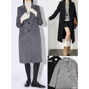 
11.15 new product Swedish single Hepburn style high-end right shoulder three-dimensional loose commuting mid-length suit coat