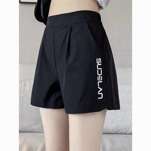 
Ice silk quick-drying shorts women's outer wear summer thin 2025 new high-waisted wide-leg casual sports three-point hot pants