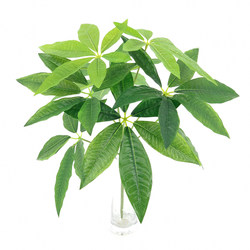 Artificial 18-Leaf Fortune Tree Branches, Ginseng Leaves, Money Tree, Fake Leaves, Bonsai Decoration, Garden Flower Arrangement, Photography Props