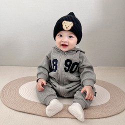 ins Korean Style Baby Boy Spring Jumpsuit, Outdoor Crawling Suit, Super Cute and Stylish Romper, Zippered Jacket, Baby Clothes