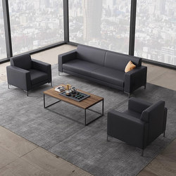 Office Sofa Business Reception Small Leather Sofa Modern Simple Reception Three-Seat Office Sofa