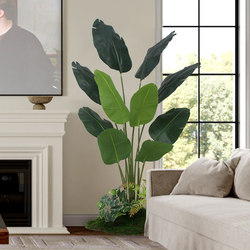 Simulated Green Plant Landscaping Combination Indoor Decoration Display Traveler's Banana Fake Tree Plant Large Plastic Flower Hanging Bell Landscape