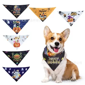 
Halloween funny spit towel pet large dog pumpkin head toy pet dog scarf