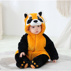 Winter Newborn Baby Outerwear, Thickeneded One-Piece Cotton Clothes, Cartoon Foot-Wrapped Clothes for Male and Female Babies, Winter Clothes