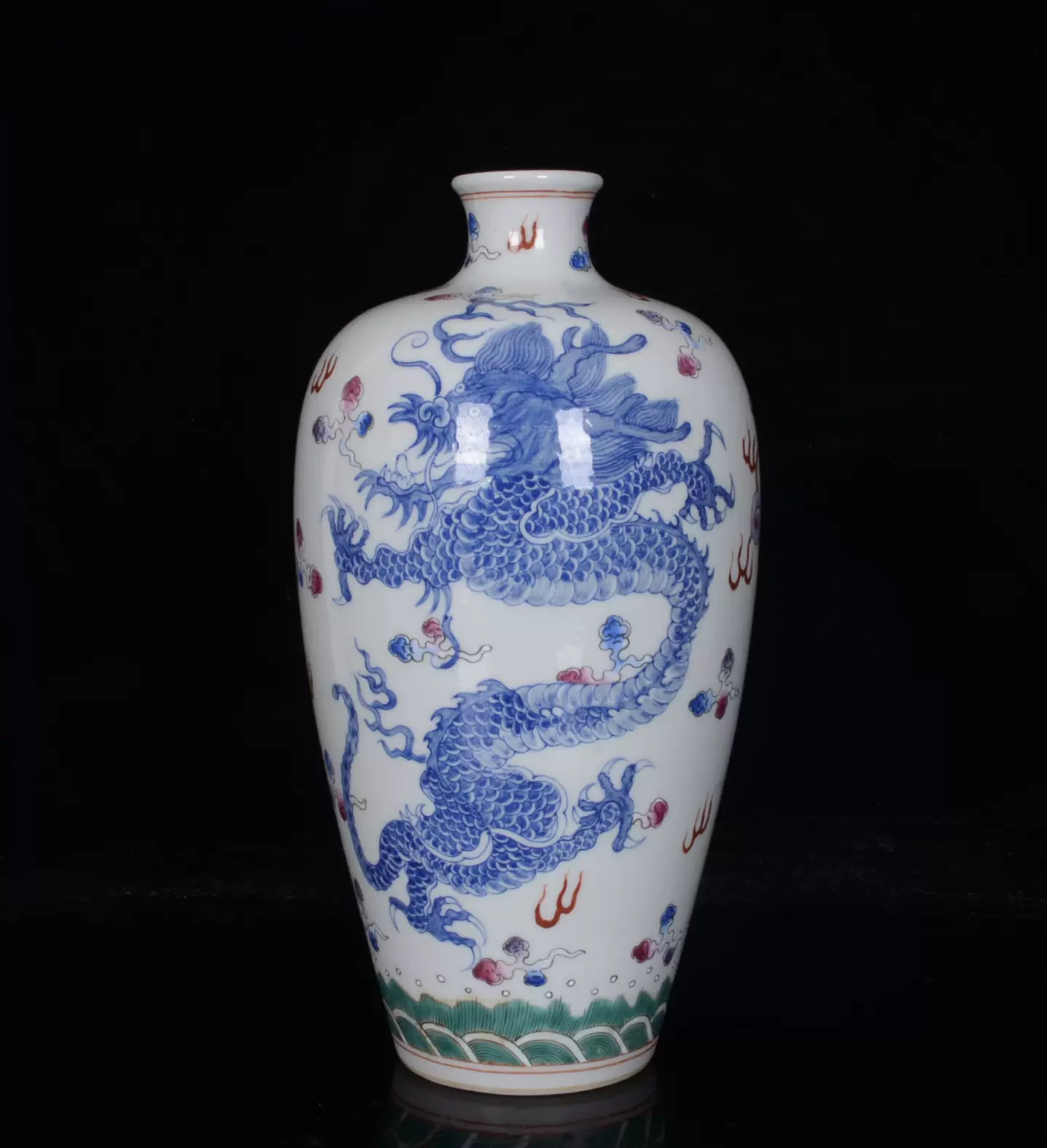 清雍正青花珐琅彩龙凤纹梅瓶-Taobao