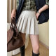 Sinan 2025 spring, autumn and winter fashionable items, woolen thickened commuter high waist A-line skirt, pleated half-body skirt