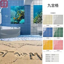 Nine-Grid Pattern Outdoor Swimming Pool Bath Area Indoor Kitchen Bathroom Tea Restaurant High-Gloss Glazed Ceramic Mosaic Tiles