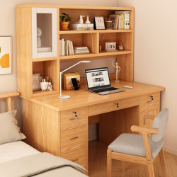 Desk and Bookshelf Integrated Table, Home Student Computer Desk, Bedroom Study Writing Desk, Desktop Office Desk and Chair Set