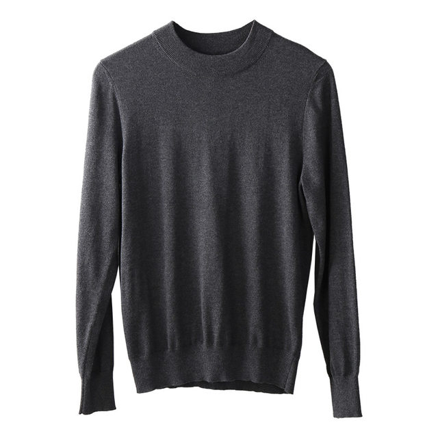 Men's knitted sweaters, thin, close-fitting solid-color cashmere slim ...