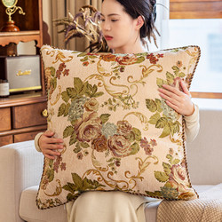 High-End Throw Pillow Sofa Living Room Light Luxury High-Class Large Pillowcase Cushion Chenille Backrest Pad 2026 New Model