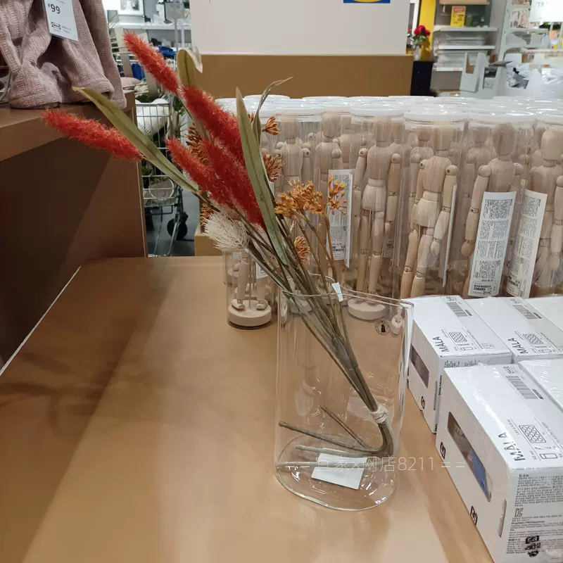Ikea宜家家居西里弗花瓶洒水壶21厘米透明玻璃装饰摆件餐桌花器