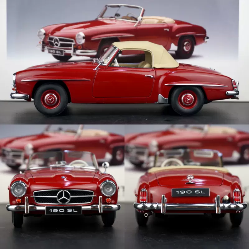 Autoart 奥拓1:18 奔驰Benz 190SL 枣红色合金汽车模型现货-Taobao