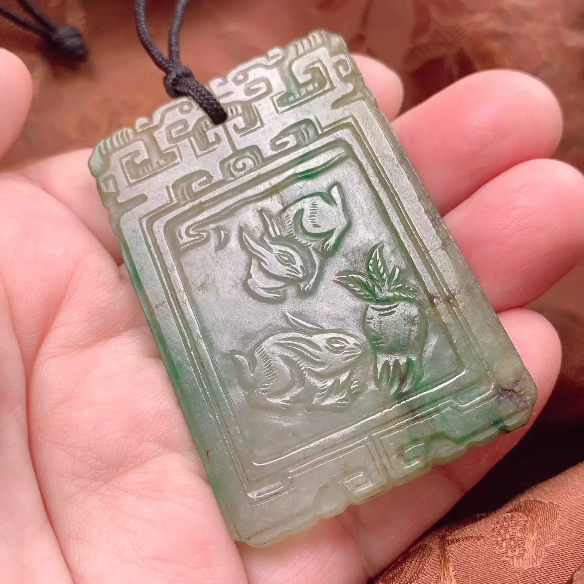 老玉古玉清代和田羊脂白玉籽料龙城飞将子冈牌