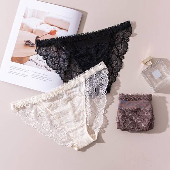 
New French sexy lace silk low-waist underwear mulberry silk thin breathable comfortable seamless women's briefs