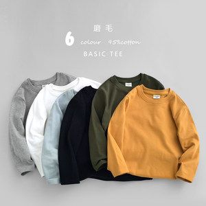 
280g thickened heavyweight children's clothing autumn new boys' T-shirt long sleeve medium and large children's bottoming shirt for students